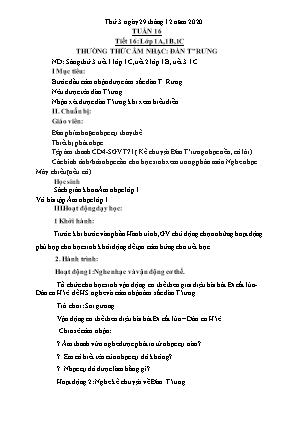 Kế hoạch bài dạy môn Âm Nhạc 1+2+3+4 - Tuần 16 (NH 2020-2021)(GV: Trần Thị Thanh Tình)