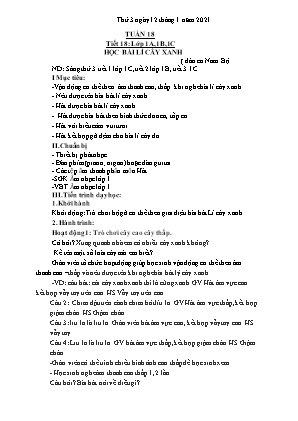 Kế hoạch bài dạy môn Âm Nhạc 1+2+3+4 - Tuần 18 (NH 2020-2021)(GV: Trần Thị Thanh Tình)