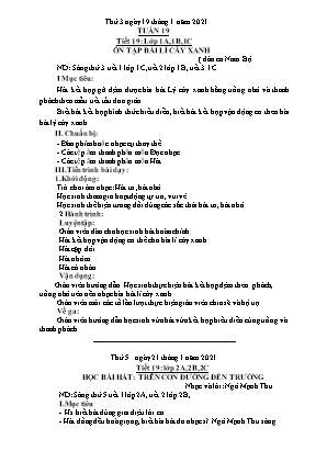 Kế hoạch bài dạy môn Âm Nhạc 1+2+3+4 - Tuần 19 (NH 2020-2021)(GV: Trần Thị Thanh Tình)