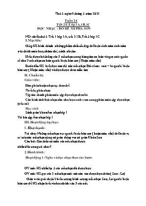 Kế hoạch bài dạy môn Âm Nhạc 1+2+3+4 - Tuần 24 (NH 2020-2021)(GV: Trần Thị Thanh Tình)