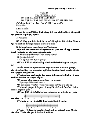 Kế hoạch bài dạy môn Âm Nhạc 1+2+3+4 - Tuần 25 (NH 2020-2021)(GV: Trần Thị Thanh Tình)