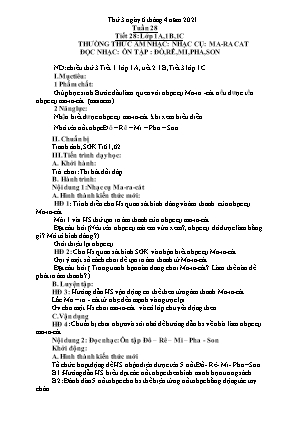 Kế hoạch bài dạy môn Âm Nhạc 1+2+3+4 - Tuần 28 (NH 2020-2021)(GV: Trần Thị Thanh Tình)