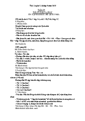 Kế hoạch bài dạy môn Âm Nhạc 1+2+3+4 - Tuần 29 (NH 2020-2021)(GV: Trần Thị Thanh Tình)