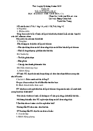 Kế hoạch bài dạy môn Âm Nhạc 1+2+3+4 - Tuần 30 (NH 2020-2021)(GV: Trần Thị Thanh Tình)