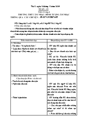 Kế hoạch bài dạy môn Âm Nhạc 1+2+4, GDTC 1, Đạo Đức 1 - Tuần 15 (NH 2024-2025)(GV: Trần Thị Thanh Tình)