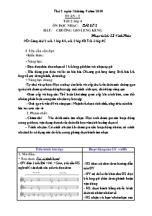 Kế hoạch bài dạy môn Âm Nhạc 1+2+4, GDTC 1, Đạo Đức 1 - Tuần 2 (NH 2024-2025)(GV: Trần Thị Thanh Tình)