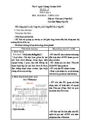 Kế hoạch bài dạy môn Âm Nhạc 1+2+4, GDTC 1, Đạo Đức 1 - Tuần 5 (NH 2024-2025)(GV: Trần Thị Thanh Tình)