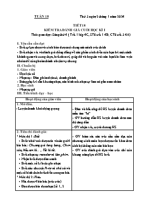 Kế hoạch bài dạy môn Âm Nhạc 2+4+5, Đạo Đức 1 - Tuần 18 (NH 2023-2024)(GV: Lê Thị Nga)
