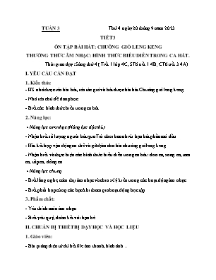 Kế hoạch bài dạy môn Âm Nhạc 4, Đạo Đức 2 - Tuần 3 (NH 2023-2024)(GV: Lê Thị Nga)