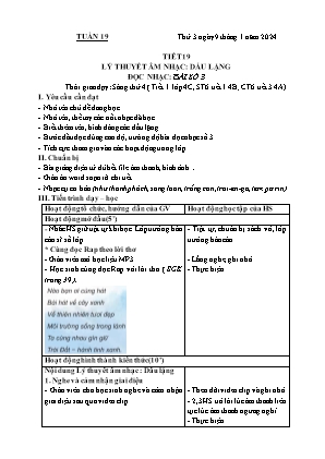 Kế hoạch bài dạy môn Âm Nhạc 4+5, Đạo Đức 1+2 - Tuần 19 (NH 2023-2024)(GV: Lê Thị Nga)