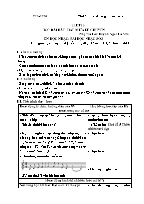 Kế hoạch bài dạy môn Âm Nhạc 4+5, Đạo Đức 1+2 - Tuần 20 (NH 2023-2024)(GV: Lê Thị Nga)