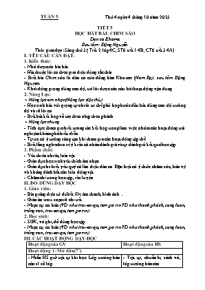Kế hoạch bài dạy môn Âm Nhạc 4+5, Đạo Đức 1+2 - Tuần 5 (Năm học 2023-2024)(GV: Lê Thị Nga)