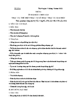 Kế hoạch bài dạy môn Âm Nhạc 4+5, Đạo Đức 1+2 - Tuần 6 (NH 2023-2024)(GV: Lê Thị Nga)