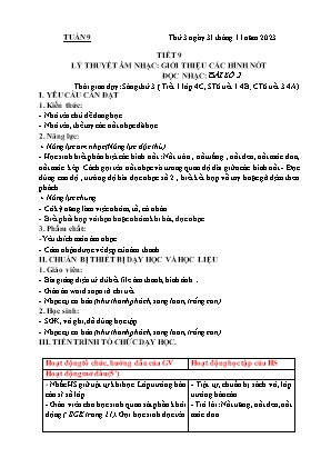 Kế hoạch bài dạy môn Âm Nhạc 4+5, Đạo Đức 1+2 - Tuần 9 (NH 2023-2024)(GV: Lê Thị Nga)