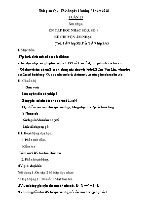 Kế hoạch bài dạy môn Âm Nhạc 5, Thể Dục 2+3+5 - Tuần 15 (NH 2020-2021)(GV: Lê Thị Nga)