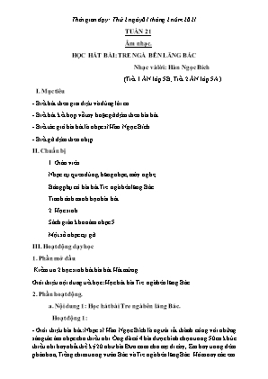 Kế hoạch bài dạy môn Âm Nhạc 5, Thể Dục 2+3+5 - Tuần 21 (NH 2020-2021)(GV: Lê Thị Nga)