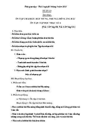 Kế hoạch bài dạy môn Âm Nhạc 5, Thể Dục 2+3+5 - Tuần 23 (NH 2020-2021)(GV: Lê Thị Nga)
