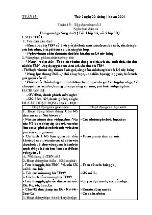 Kế hoạch bài dạy môn Âm Nhạc 5 - Tuần 15: TĐN số 3. Nghe bài dân ca (NH 2021-2022)(GV: Lê Thị Nga)