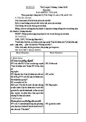 Kế hoạch bài dạy môn Đạo Đức 1+2, Âm Nhạc 4+5 - Tuần 23 (NH 2023-2024)(GV: Lê Thị Nga)
