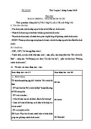 Kế hoạch bài dạy môn Đạo Đức 1+2, Âm Nhạc 4+5 - Tuần 29 (NH 2023-2024)(GV: Lê Thị Nga)