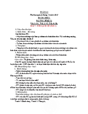 Kế hoạch bài dạy môn Đạo Đức 1+2+4, GDTC 1+2, HĐTN 1 - Tuần 13 (NH 2021-2022)(GV: Trần Thị Thanh Tình)