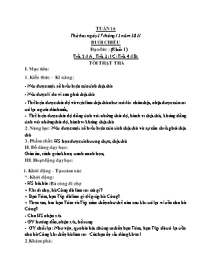 Kế hoạch bài dạy môn Đạo Đức 1+2+4, GDTC 1+2, HĐTN 1 - Tuần 16 (NH 2021-2022)(GV: Trần Thị Thanh Tình)