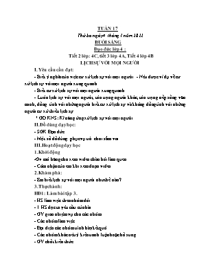 Kế hoạch bài dạy môn Đạo Đức 1+2+4, GDTC 1+2, HĐTN 1 - Tuần 17 (NH 2021-2022)(GV: Trần Thị Thanh Tình)