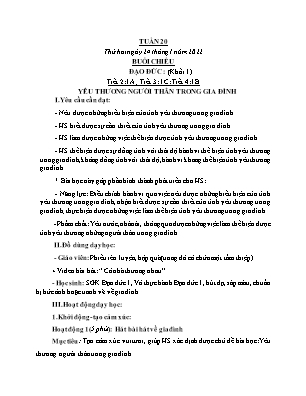 Kế hoạch bài dạy môn Đạo Đức 1+2+4, GDTC 1+2, HĐTN 1 - Tuần 20 (NH 2021-2022)(GV: Trần Thị Thanh Tình)