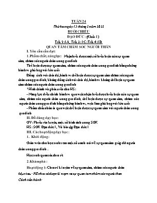 Kế hoạch bài dạy môn Đạo Đức 1+2+4, GDTC 1+2, HĐTN 1 - Tuần 24 (NH 2021-2022)(GV: Trần Thị Thanh Tình)