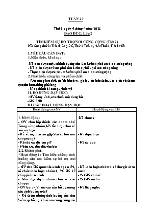 Kế hoạch bài dạy môn Đạo Đức 2 - Tuần 29, Bài: Tìm kiếm sự hỗ trợ nơi công cộng (Tiết 2)(NH 2022-2023)(GV: Trần Thị Thanh Tình)