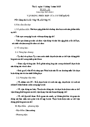 Kế hoạch bài dạy môn GDTC 1, Âm Nhạc 1+2+4, Đạo Đức 1 - Tuần 22 (NH 2024-2025)(GV: Trần Thị Thanh Tình)