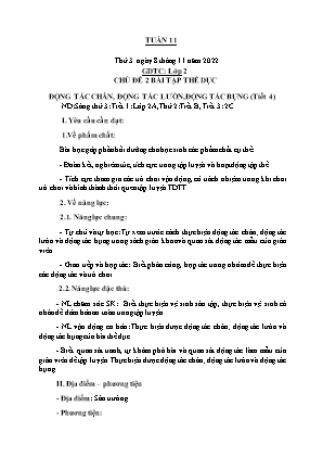 Kế hoạch bài dạy môn GDTC 2 - Tuần 11 (NH 2022-2023)(GV: Trần Thị Thanh Tình)