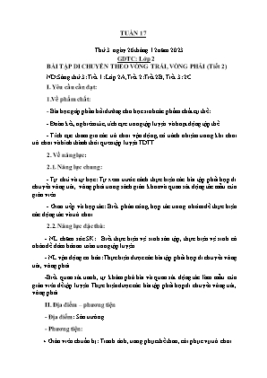 Kế hoạch bài dạy môn GDTC 2 - Tuần 17 (NH 2022-2023)(GV: Trần Thị Thanh Tình)