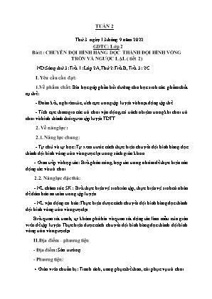 Kế hoạch bài dạy môn GDTC 2 - Tuần 2 (NH 2022-2023)(GV: Trần Thị Thanh Tình)