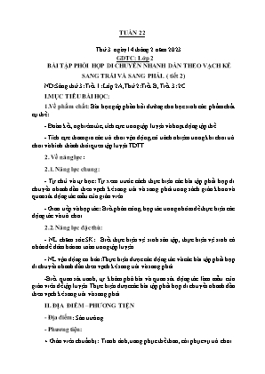 Kế hoạch bài dạy môn GDTC 2 - Tuần 22 (NH 2022-2023)(GV: Trần Thị Thanh Tình)