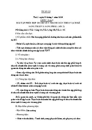 Kế hoạch bài dạy môn GDTC 2 - Tuần 22 (NH 2023-2024)(GV: Trần Thị Thanh Tình)