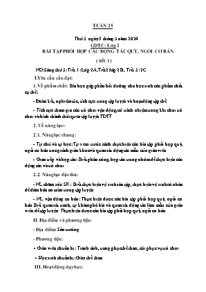 Kế hoạch bài dạy môn GDTC 2 - Tuần 25 (NH 2023-2024)(GV: Trần Thị Thanh Tình)