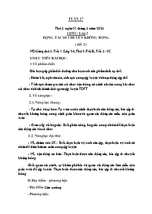 Kế hoạch bài dạy môn GDTC 2 - Tuần 27 (NH 2022-2023)(GV: Trần Thị Thanh Tình)