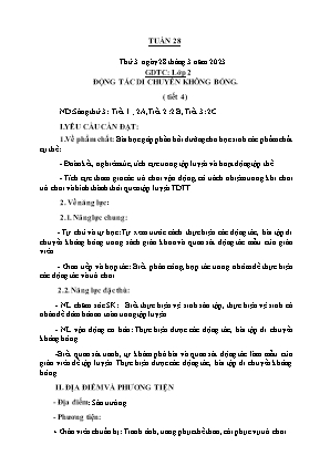 Kế hoạch bài dạy môn GDTC 2 - Tuần 28 (NH 2022-2023)(GV: Trần Thị Thanh Tình)