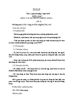 Kế hoạch bài dạy môn GDTC 2 - Tuần 28 (NH 2023-2024)(GV: Trần Thị Thanh Tình)