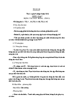 Kế hoạch bài dạy môn GDTC 2 - Tuần 29 (NH 2022-2023)(GV: Trần Thị Thanh Tình)