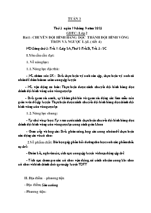 Kế hoạch bài dạy môn GDTC 2 - Tuần 3 (NH 2023-2024)(GV: Trần Thị Thanh Tình)