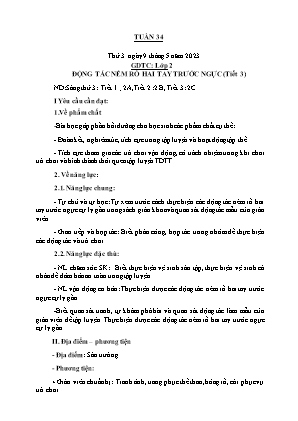Kế hoạch bài dạy môn GDTC 2 - Tuần 34 (NH 2022-2023)(GV: Trần Thị Thanh Tình)