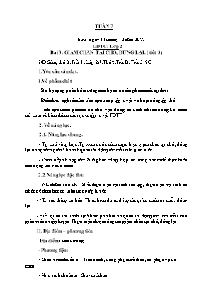 Kế hoạch bài dạy môn GDTC 2 - Tuần 7 (NH 2022-2023)(GV: Trần Thị Thanh Tình)