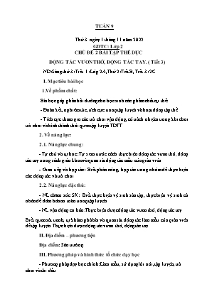 Kế hoạch bài dạy môn GDTC 2 - Tuần 9 (NH 2022-2023)(GV: Trần Thị Thanh Tình)