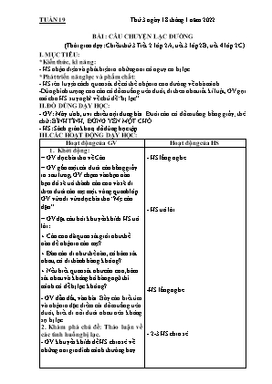 Kế hoạch bài dạy môn HĐTN 2 - Tuần 19, Bài: Câu chuyện lạc đường (NH 2021-2022)(GV: Lê Thị Nga)