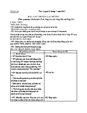Kế hoạch bài dạy môn HĐTN 2 - Tuần 20, Bài: Câu chuyện lạc đường (NH 2021-2022)(GV: Lê Thị Nga)