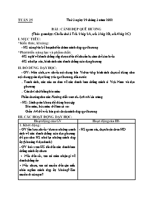 Kế hoạch bài dạy môn HĐTN 2 - Tuần 25, Bài: Cảnh đẹp quê hương (NH 2021-2022)(GV: Lê Thị Nga)