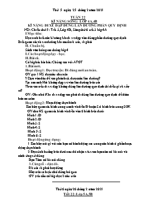 Kế hoạch bài dạy môn Kỹ Năng Sống 4+5 - Tuần 22 (NH 2020-2021)(GV: Trần Thị Thanh Tình)