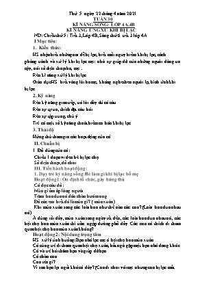 Kế hoạch bài dạy môn Kỹ Năng Sống 4+5 - Tuần 30 (NH 2020-2021)(GV: Trần Thị Thanh Tình)